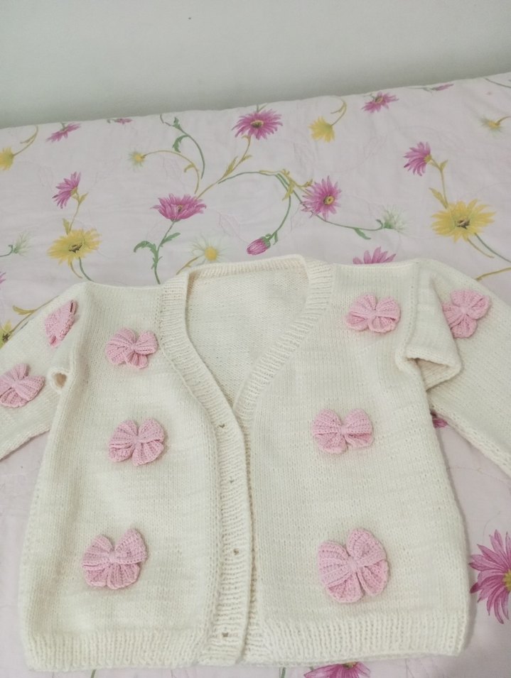 krem pembe fiyonklu hirka - Görsel 4