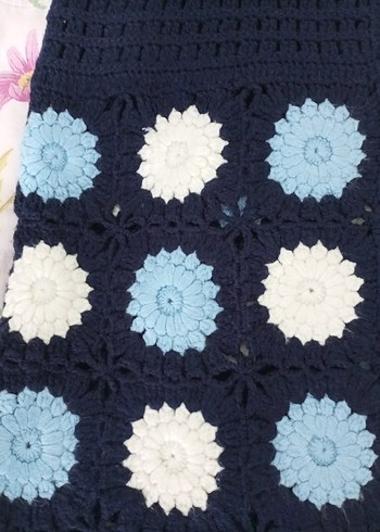 çiçek desenli lacivert kadın hırka - Görsel 3