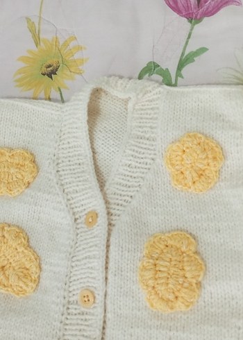 krem rengi bebek hırkası - Görsel 2