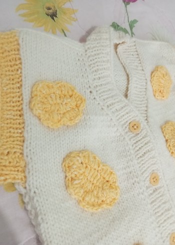 krem rengi bebek hırkası - Görsel 4