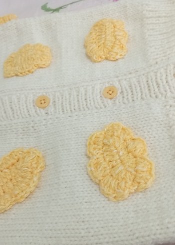 krem rengi bebek hırkası - Görsel 5