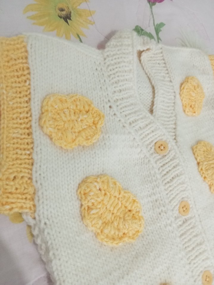 krem rengi bebek hırkası - Görsel 4