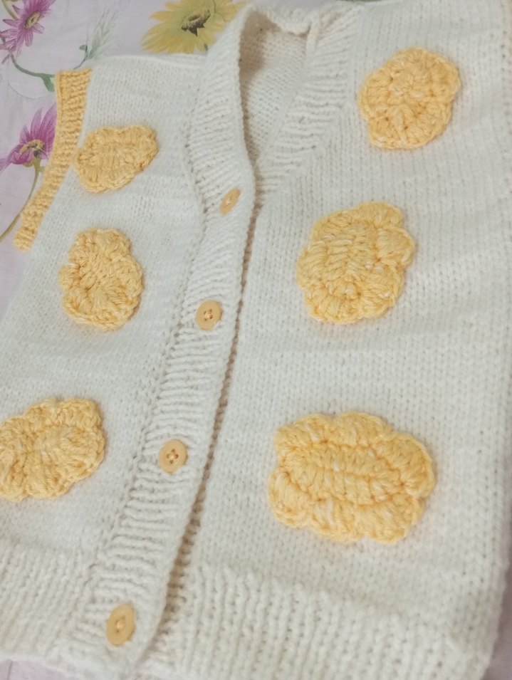 krem rengi bebek hırkası - Görsel 3