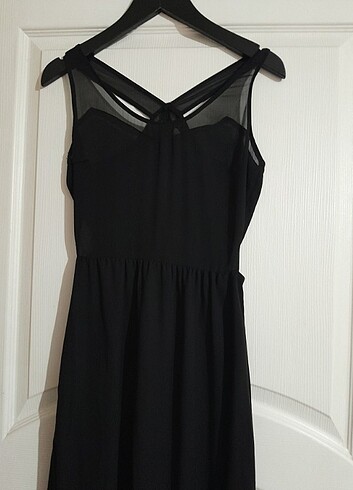 Abiye elbise tül siyah sade ve şık  - Görsel 4