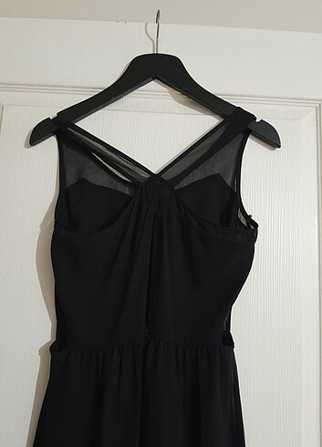 Abiye elbise tül siyah sade ve şık  - Görsel 5