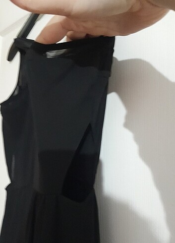 Abiye elbise tül siyah sade ve şık  - Görsel 6