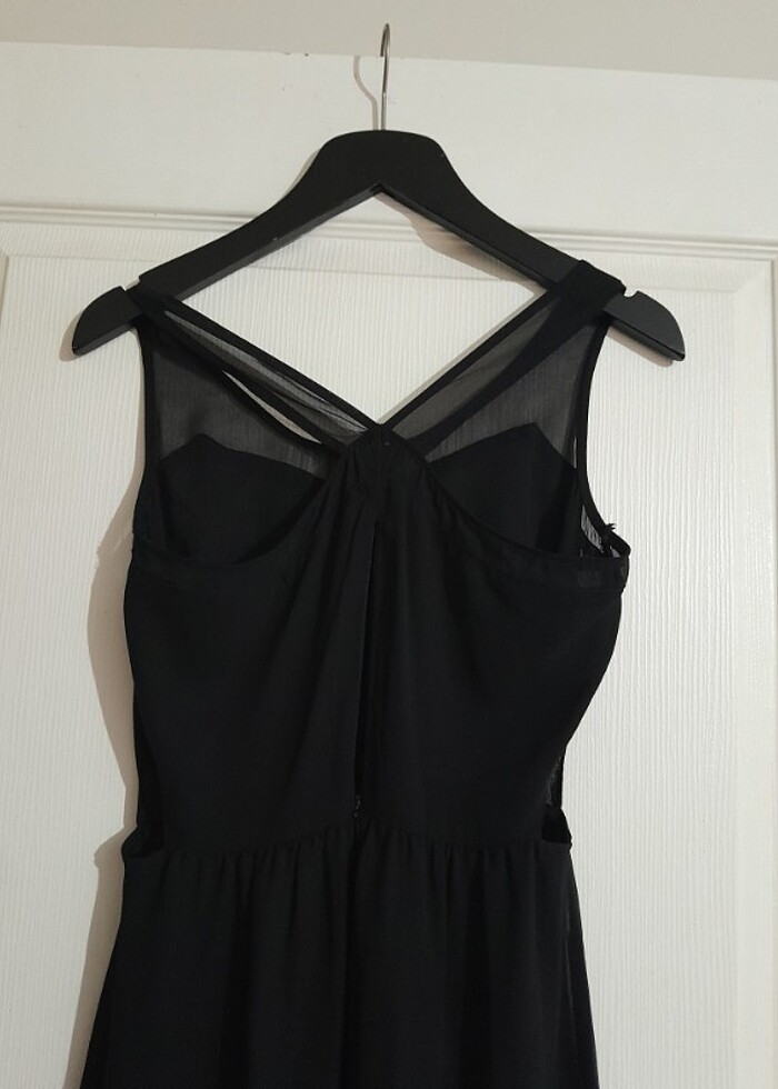 Abiye elbise tül siyah sade ve şık  - Görsel 5