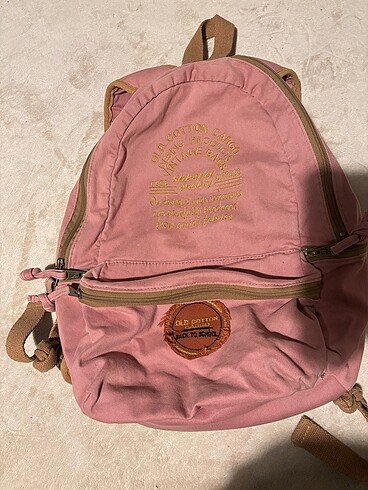 old cotton cargo pembe sırt çantası
