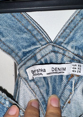 Mavi Denim Askılı Kadın Şort Tulum - Görsel 3