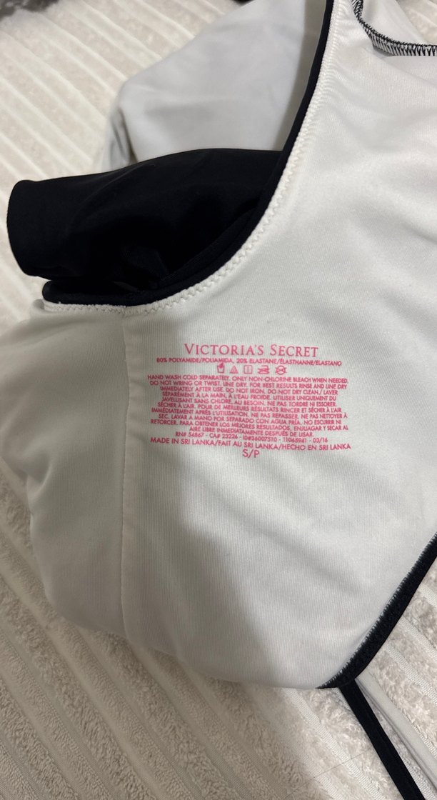 Siyah Beyaz İki Renkli Strappy Mayo - Görsel 5