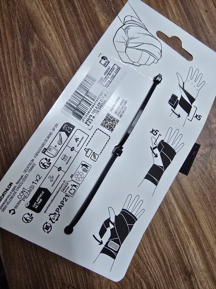 Decathlon Kırmızı boks idman bandajı 2.5x8.2 ft - Görsel 4