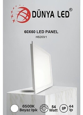 DÜNYALED 54 Watt 60X60 Beyaz Led Panel (HS203)