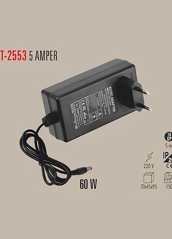 CATA 5 Amper / 60 Watt / 12 Volt Adaptör (CT-2553)