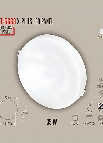 CATA Sıva Altı Beyaz 35 Watt Ayarlanabilir Led Spot / Led Panel