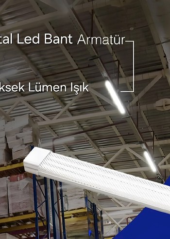 SCHUAR 50 Watt / 120 cm Beyaz Led Bant Armatür (SC-1360)
