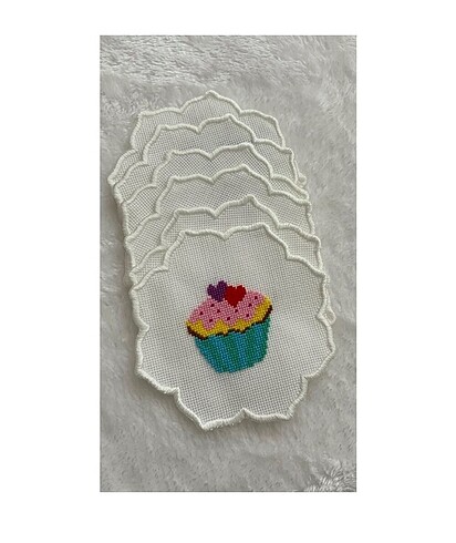 Cupcake Kanaviçe Sunum Peçetesi