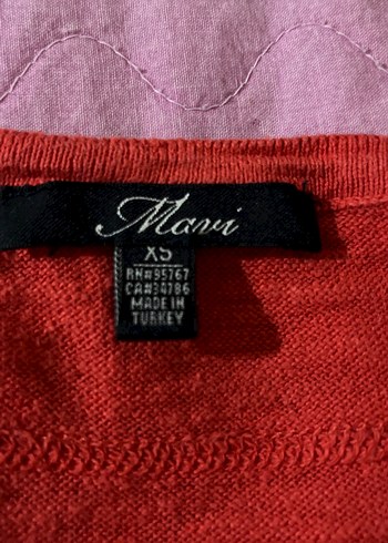 Kırmızı Keten Hamile Tişörtü - Görsel 4