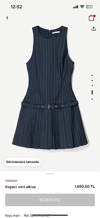 bershka mini elbise