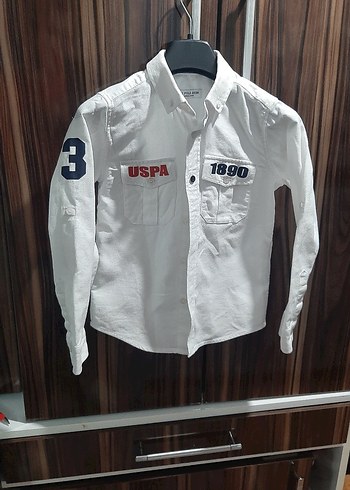 USPA Beyaz Erkek Uzun Kollu Gömlek