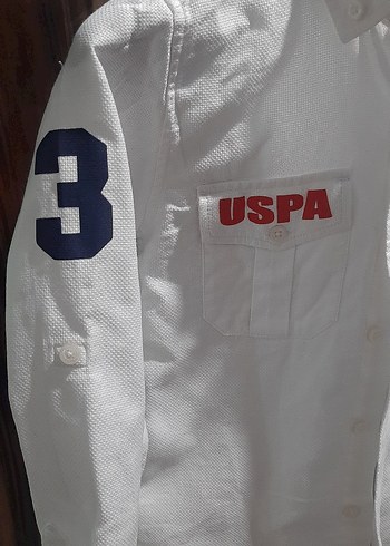 6 Yaş Beden beyaz Renk USPA Beyaz Erkek Uzun Kollu Gömlek