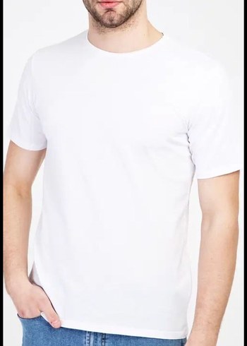 Beyaz Erkek Basic Tişört Regular Fit