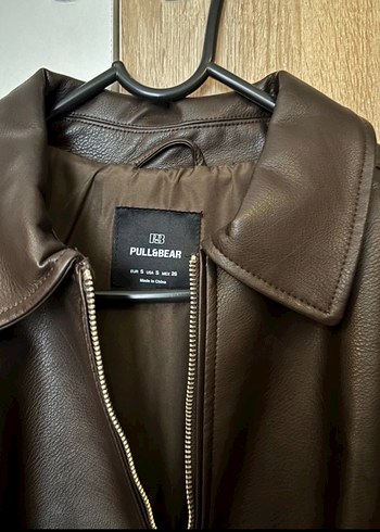 Pull and Bear Pull Bear Kahverengi Deri Ceket
