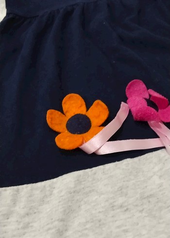 Kız Çocuk Renkli Baskılı Fırfırlı Elbise - Görsel 3