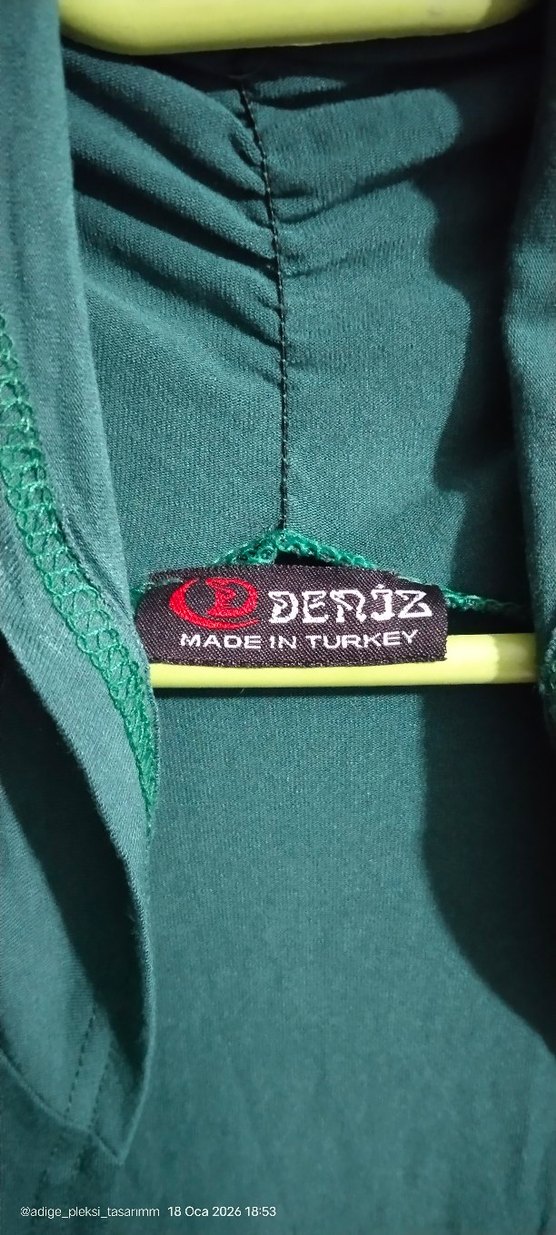 Yeşil Salaş V Yakalı Uzun yelek - Görsel 3