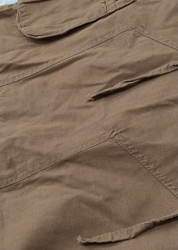 taba rengi keten kumaş cep detaylı 40 beden - Görsel 5