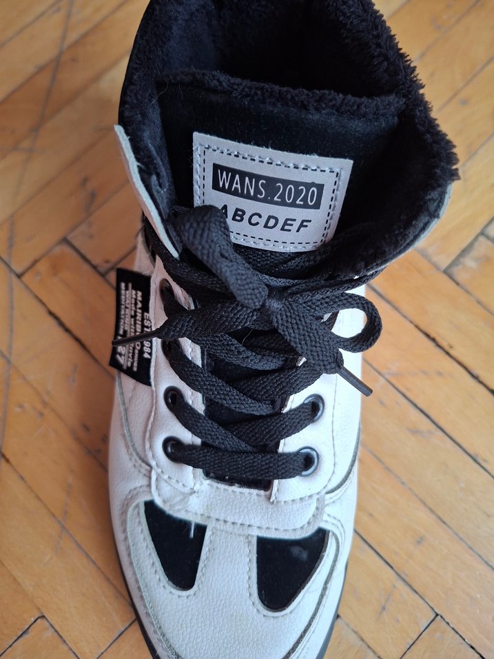 Kadın Beyaz Bağcıklı Spor bot  Ayakkabı - Görsel 4