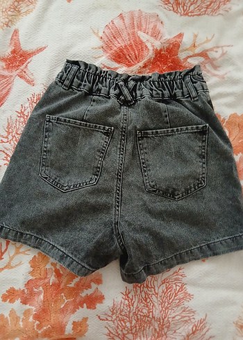 26 Beden LC WAIKIKI Siyah Kemerli Mini Denim Şort