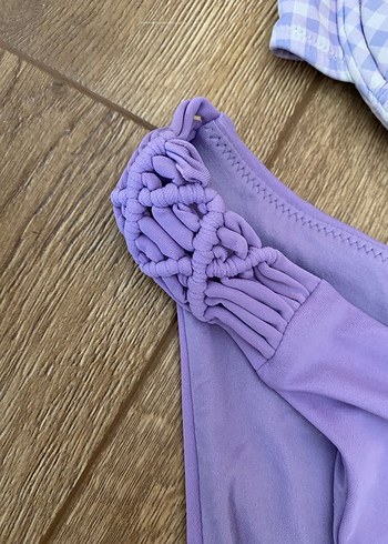 38 Beden mor Renk Mor Dantel Detaylı Bohem Bikini