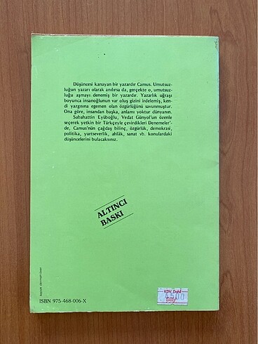 Albert Camus Denemeler - Görsel 2