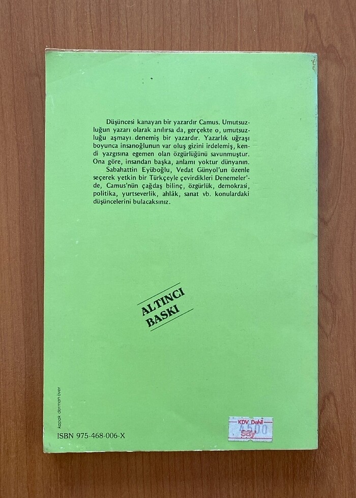 Albert Camus Denemeler - Görsel 2