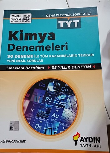 Aydın yayınları tyt kimya denemeleri