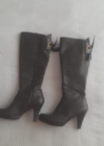 Siyah Deri Kadın Çizme orjinall ZARA - Görsel 2