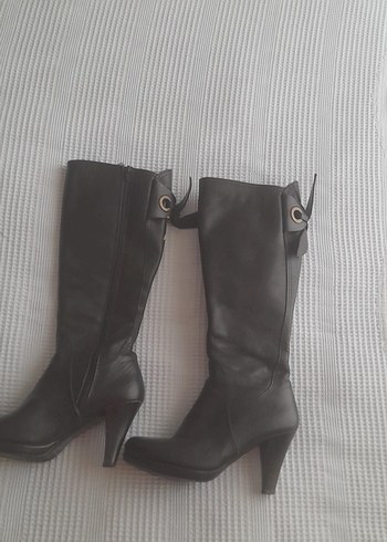 Siyah Deri Kadın Çizme orjinall ZARA - Görsel 3