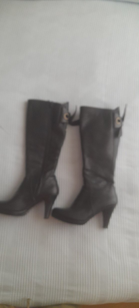 Siyah Deri Kadın Çizme orjinall ZARA - Görsel 2