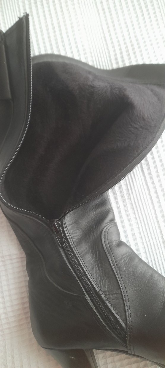 Siyah Deri Kadın Çizme orjinall ZARA - Görsel 4