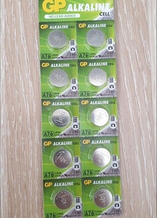 GP A76 10lu LR44 Alkalin Düğme Pil( Saat Pili)