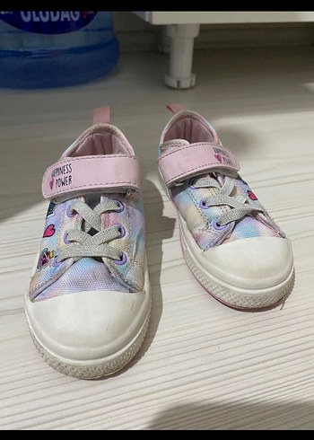 Kız Çocuk Bağcıklı ve Cırt Cırtlı Renkli Spor Ayakkabı - Görsel 3