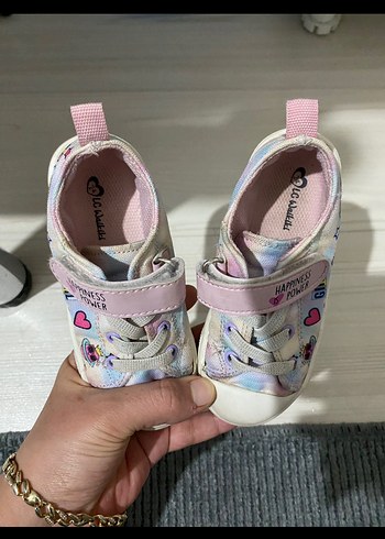 Kız Çocuk Bağcıklı ve Cırt Cırtlı Renkli Spor Ayakkabı - Görsel 2