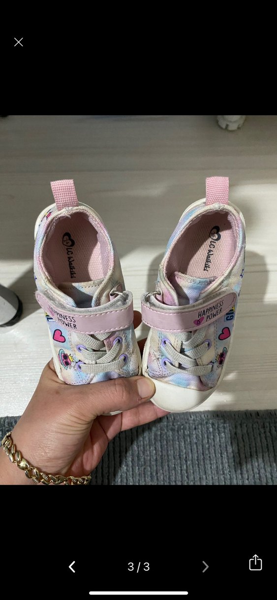 Kız Çocuk Bağcıklı ve Cırt Cırtlı Renkli Spor Ayakkabı - Görsel 2