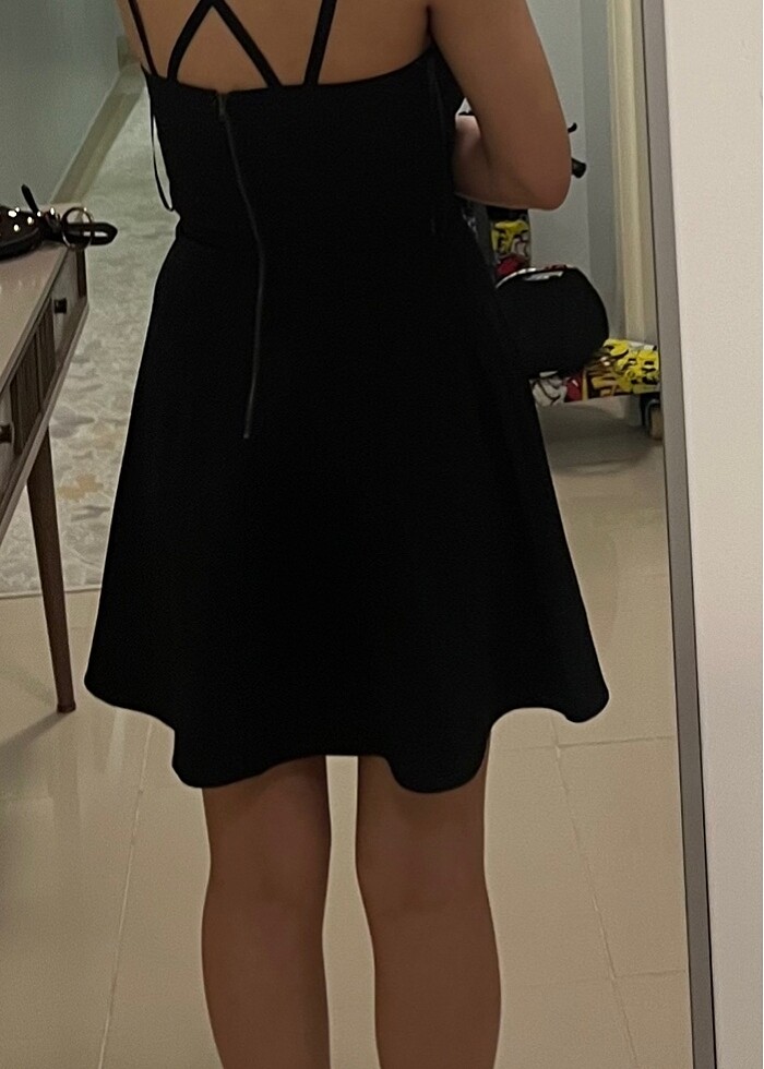 Siyah mini elbise - Görsel 3