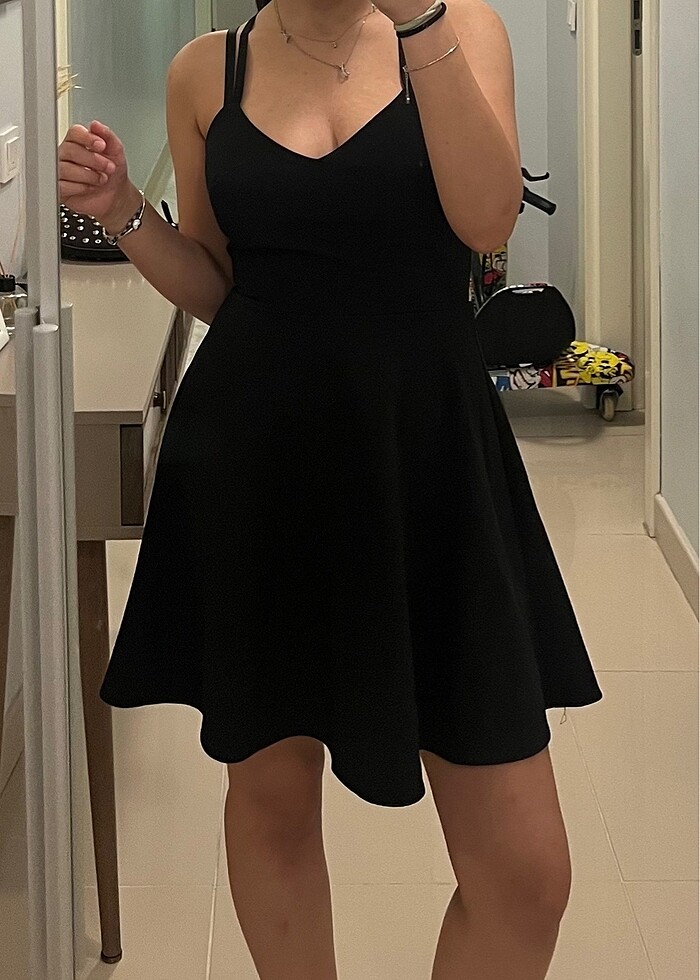 Siyah mini elbise - Görsel 2