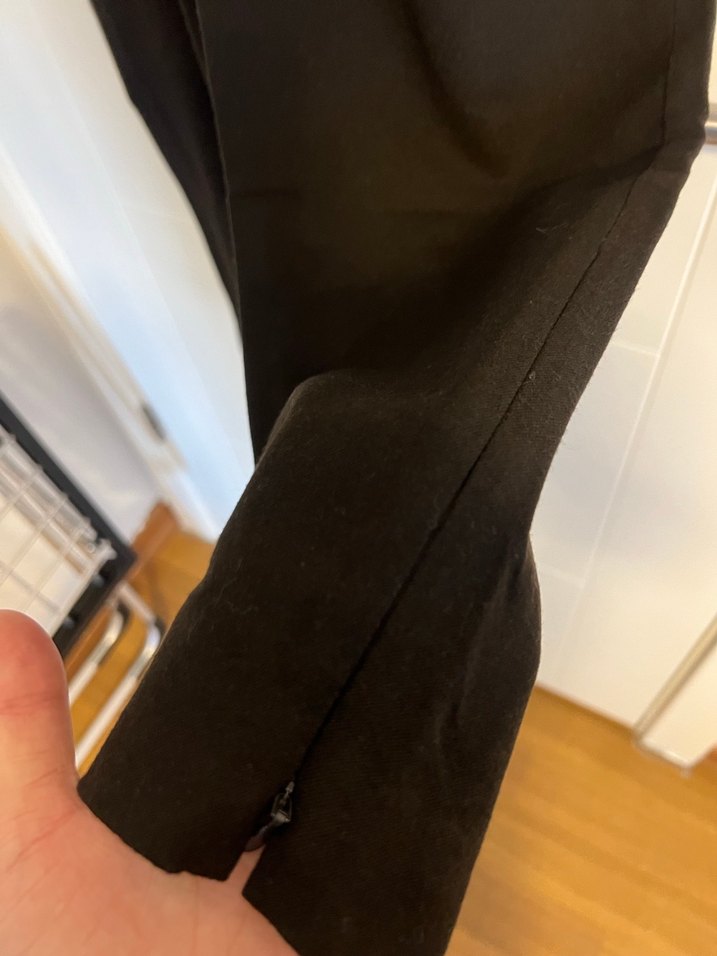 Siyah Piliseli Kadın Keten Pantolon - Görsel 3