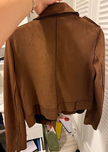 Kahverengi Süet Kadın Ceket - Görsel 3