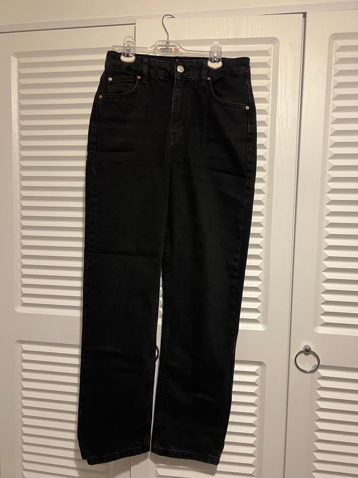 Yüksek bel straight jeans - Görsel 4