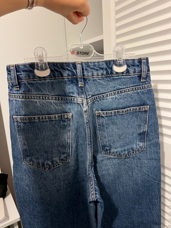 Yüksek bel straight jeans - Görsel 5
