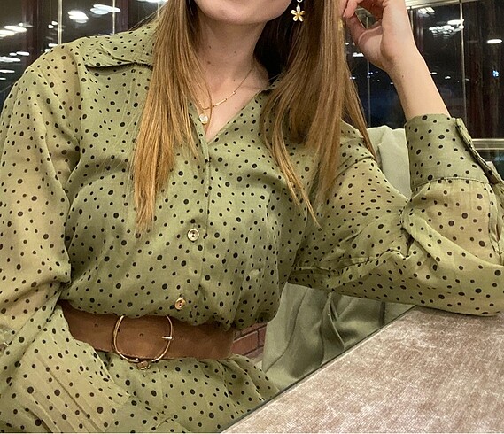 Zara Zara kemerli gömlek elbise